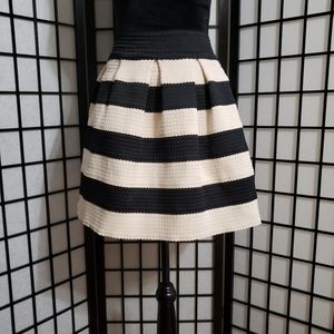 Sis Sis HIgh Waist Black Cream Stripe A-Line Skirt
